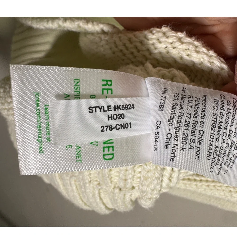 J.Crew Women's 1988 Rollneck Cotton Sweater Size S Cream Fisherman Quiet Luxury